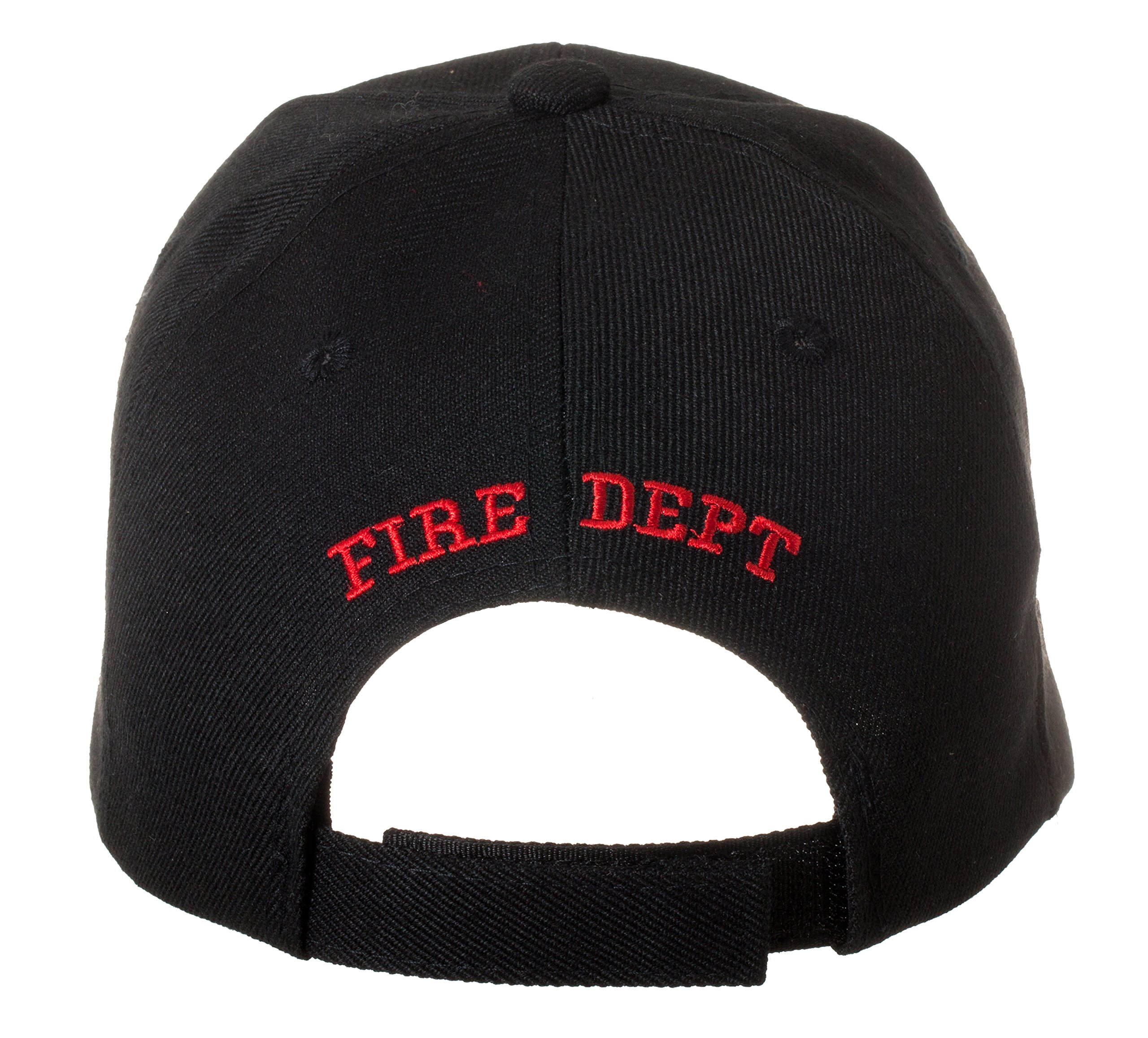 Fire Department First in Last Out Cap - Firefighter Gift - Embroidered Hat (Black)