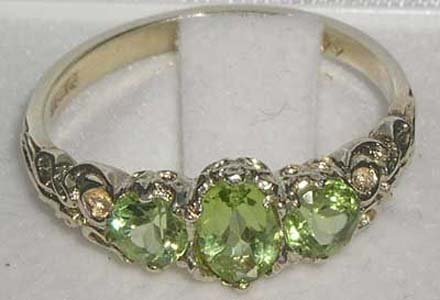 LetsBuyGold 925 Sterling Silver Natural Peridot Womens Promise Ring - Size 6.5