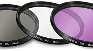 55mm and 58mm Multi-Coated 3 Piece Filter Kit (UV-CPL-FLD) for Nikon D3500, D5600, D3400 DSLR Camera with Nikon 18-55mm f/3.5-5.6G VR AF-P DX and Nikon 70-300mm f/4.5-6.3G ED