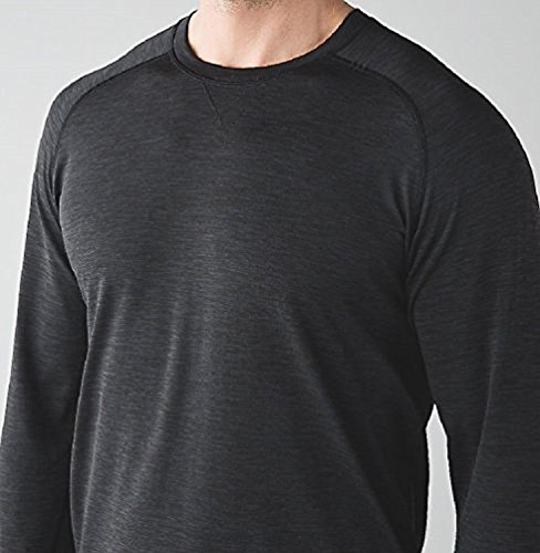 Lululemon Mens Metal Vent Tech Long Sleeve Shirt (Deep Coal Black, L)