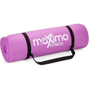 maximo fitness yoga mat - multipurpose 72" x 24" x 0.5"(standard) exercise mat for men, women and kids, ideal non slip workout mats for yoga, pilates, gym exercise with carrying strap