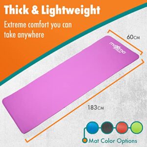 Maximo Fitness Yoga Mat - Multipurpose 72" x 24" x 0.5"(Standard) Exercise Mat for Men, Women and Kids, Ideal Non Slip Workout Mats for Yoga, Pilates, Gym Exercise with Carrying Strap