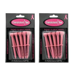 consistent 2 tee 3 1/4" golf tee packs - pink