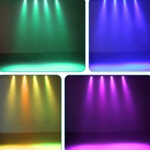 XKCL LED Stage Strobe Light, 12 LED RGBW Par Spotlight, Sound Control DMX Control, for DJ Christmas Party Performance Club discotheque (Black,WithRemote)