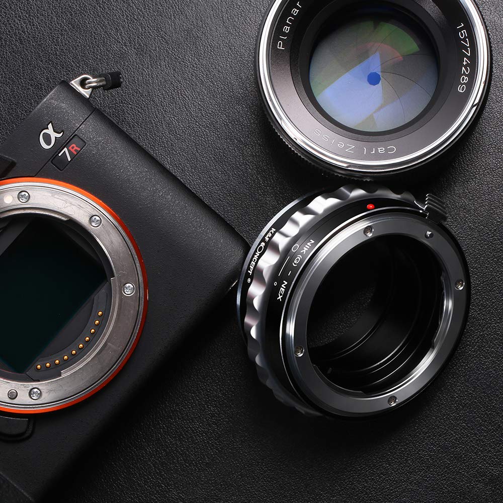 K&F Concept Lens Mount Adapter Compatible with Nikon G AF-S F AIS AI Nikkor F Mount G-Type D/SLR Lens to Sony Alpha E-Mount NEX Camera Compatible with Sony Alpha A7,A6000,A6300,A6500,A5000,A5100