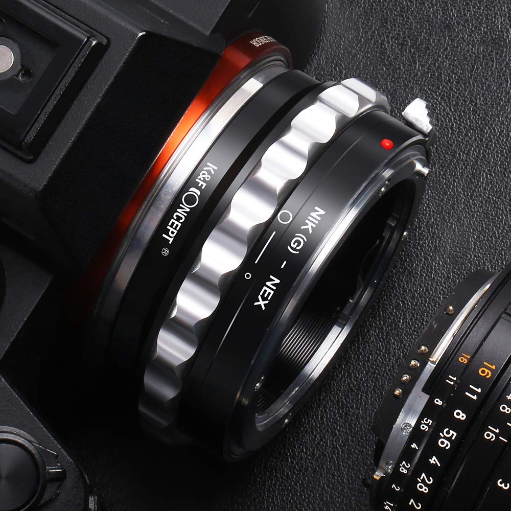 K&F Concept Lens Mount Adapter Compatible with Nikon G AF-S F AIS AI Nikkor F Mount G-Type D/SLR Lens to Sony Alpha E-Mount NEX Camera Compatible with Sony Alpha A7,A6000,A6300,A6500,A5000,A5100