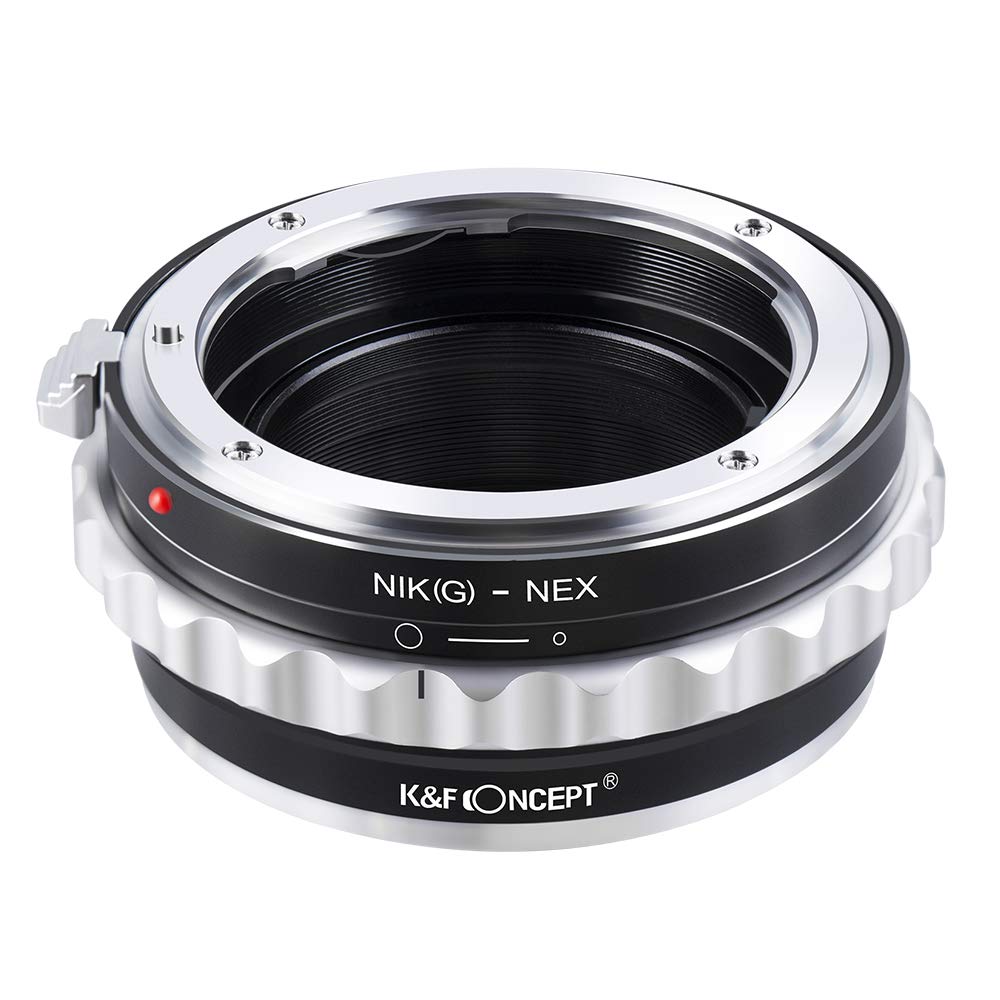 K&F Concept Lens Mount Adapter Compatible with Nikon G AF-S F AIS AI Nikkor F Mount G-Type D/SLR Lens to Sony Alpha E-Mount NEX Camera Compatible with Sony Alpha A7,A6000,A6300,A6500,A5000,A5100