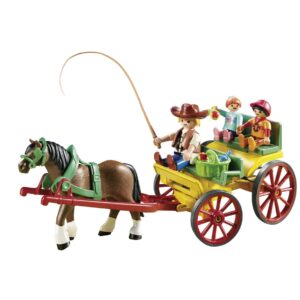 playmobil horse-drawn wagon building set