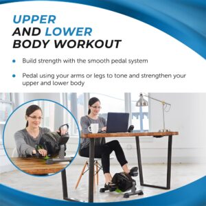 Stamina Wirk Under Desk Exercise Bike - Fitness Bike with Smart Workout App - Mini Elliptical Under Desk Bike for Home Workout