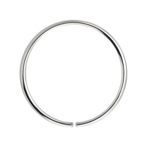 PiercingPoint 14 Karat Solid White Gold 22 Gauge (0.6MM) - 3/8 Inch (10MM) Length Seamless Continuous Nose Hoop Ring