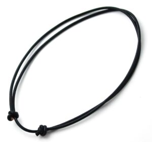 lynnaround sturdy beach choker surf necklace adjustable genuine 2mm, 3mm round brown/black leather cord 16-32" (black3mm)