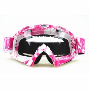 Wonzone Motocross Winter Sports Snowmobile Snowboard Ski Goggles Anti-Fog UV Protection,Windproof Eyewear Protective Glasses (Pink, Clear)