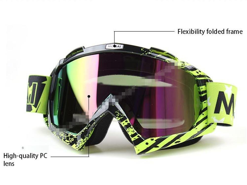 Wonzone Motocross Winter Sports Snowmobile Snowboard Ski Goggles Anti-Fog UV Protection,Windproof Eyewear Protective Glasses (Pink, Clear)