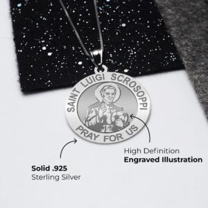 PicturesOnGold.com Saint Luigi Scrosoppi Religious Medal In - (Sterling Silver, Medal Only, 3/4 Inch)