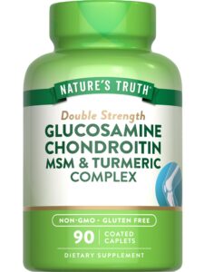 nature's truth glucosamine chondroitin msm complex | 90 caplets | double strength supplement | non-gmo & gluten free