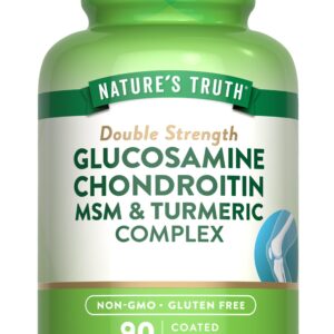 Nature's Truth Glucosamine Chondroitin MSM Complex | 90 Caplets | Double Strength Supplement | Non-GMO & Gluten Free