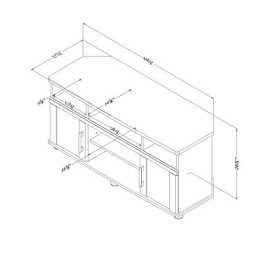 South Shore Exhibit Corner TV Stand with Sliding Doors for TVs up to 42", Gray Oak