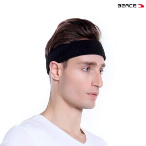 BEACE Sweatbands Sports Headband for Men & Women - 6PCS Moisture Wicking Athletic Cotton Terry Cloth Sweatband for Tennis, Basketball, Running, Gym, Working Out