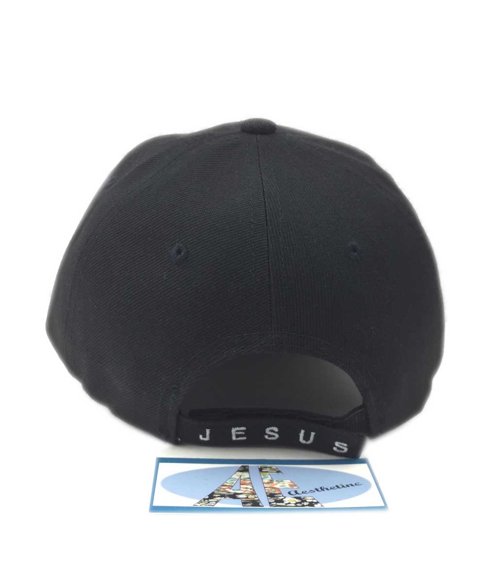 Aesthetinc 3D Embroidery Christian Bible Verse Man of Faith Jesus Christ Church Religious Cap Hat Visor (Man of Faith BK)