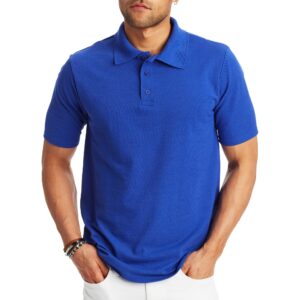 hanes men's short sleeve x-temp w/ freshiq polo, deep royal, 3x-large