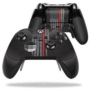 mightyskins skin compatible with microsoft xbox one elite controller - thin red line | protective, durable, and unique vinyl wrap cover | easy to apply, remove, and change styles | made in the usa