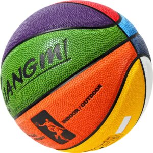 Kuangmi Colorful Street Basketball for Men Women Youth, Size 4(25.5”)