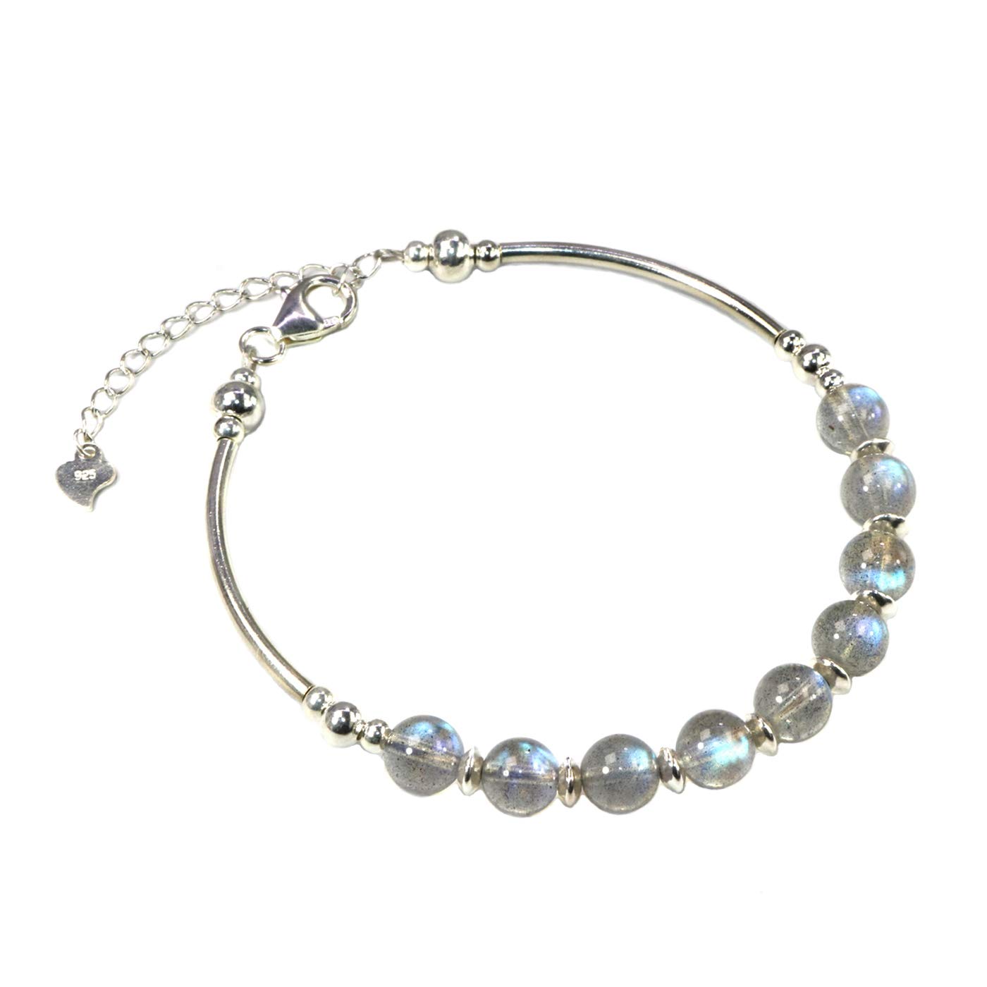 Jan&Dee Manual Original Labradorite Gray Moonstone Crystal Bracelet