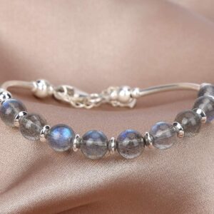 Jan&Dee Manual Original Labradorite Gray Moonstone Crystal Bracelet