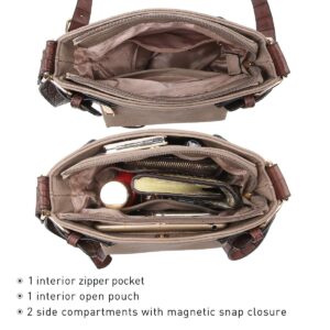 Dasein Top Belted Crossbody Bags for Women Soft Leather Messenger Bag Shoulder Bag Travel Purse