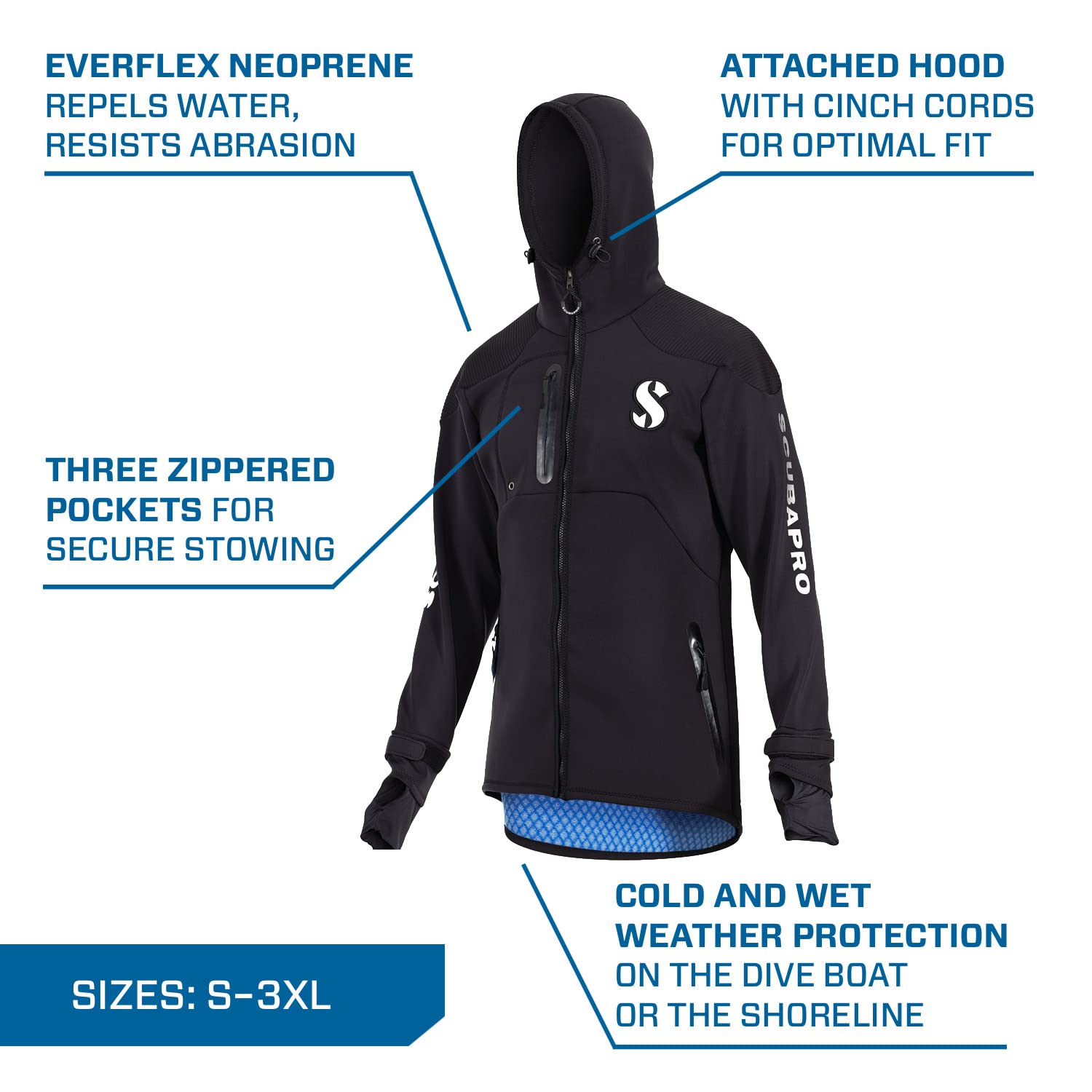 SCUBAPRO Premium Men’s Boat Coat, Small