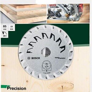 Bosch 1x Circular Saw Blade Precison (for Wood, Ø 85 x 1.1/0.7 x 15 mm, 20 Teeth, ATB, Accessories for Circular Saws)