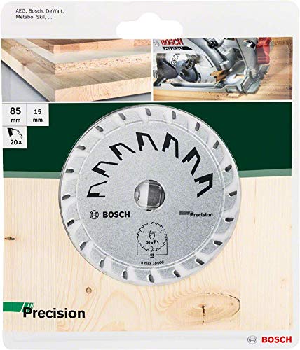 Bosch 1x Circular Saw Blade Precison (for Wood, Ø 85 x 1.1/0.7 x 15 mm, 20 Teeth, ATB, Accessories for Circular Saws)