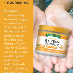 Vitamin E Cream Complex | with Vitamin A & D | 4 oz | Moisturizing Skin Care Cream | by Nature's Truth