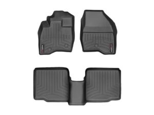 weathertech custom fit floorliners for ford explorer - 1st & 2nd row (449811-443592), black