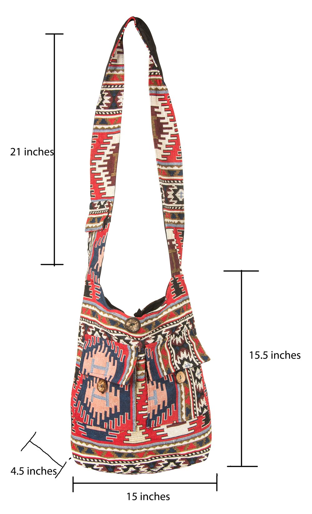 Tribe Azure Hobo Oversize Shoulder Bag Messenger Crossbody Aztec Purse Travel Shopping Beach Market Casual