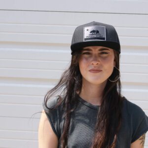 Strange Cargo Tees California State Flag Dark Grey and Black Flat Brim Baseball Cap Hat Snapback