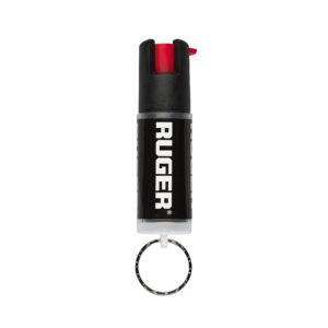 sabre ruger pepper spray, 25 bursts, 10-foot (3-meters) range, contains uv marking dye, twist lock safety, key ring attachment