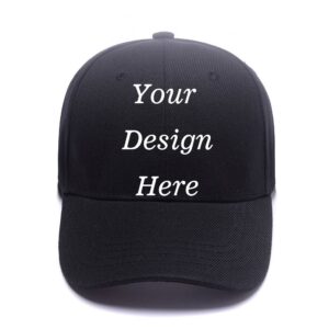 Shop&Three Customized Adjustable Baseball Cap,Unisex Personalized Trucker Hats,Cowboy Hat Black