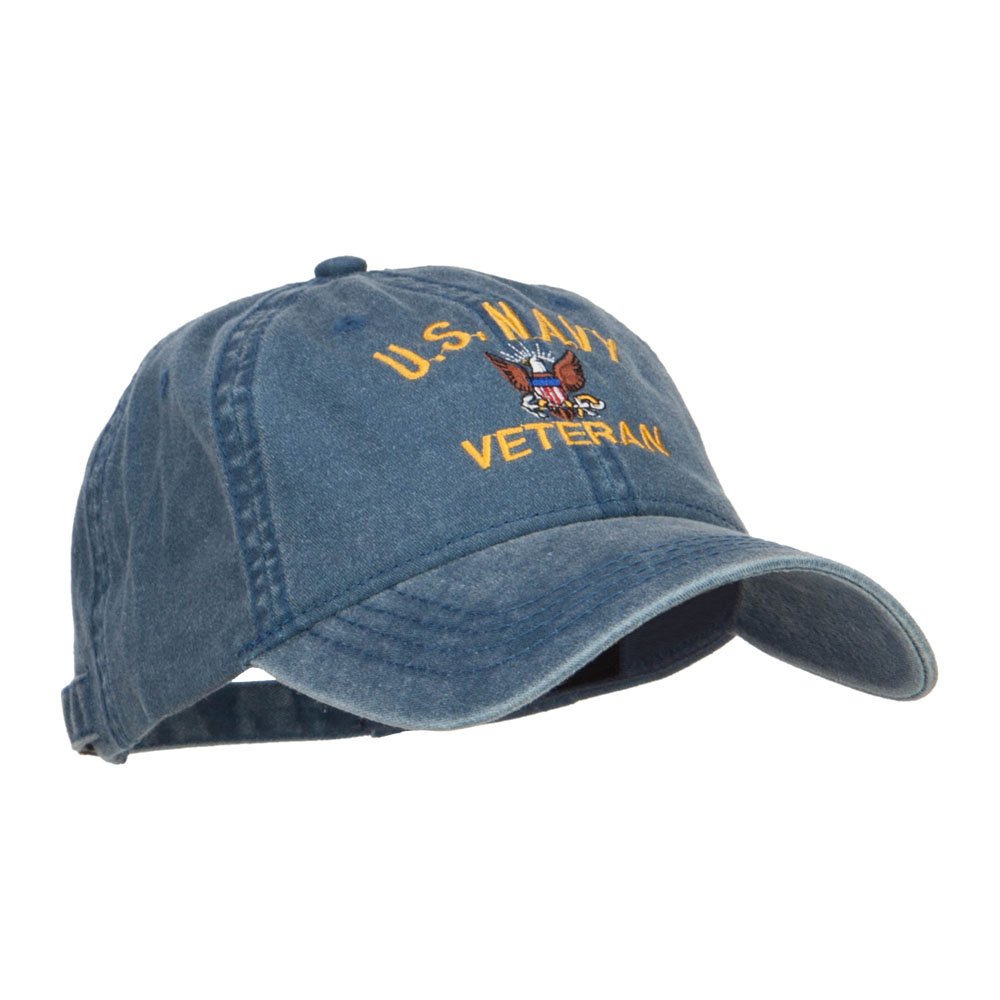 e4Hats.com US Navy Veteran Military Embroidered Washed Cap - Navy OSFM