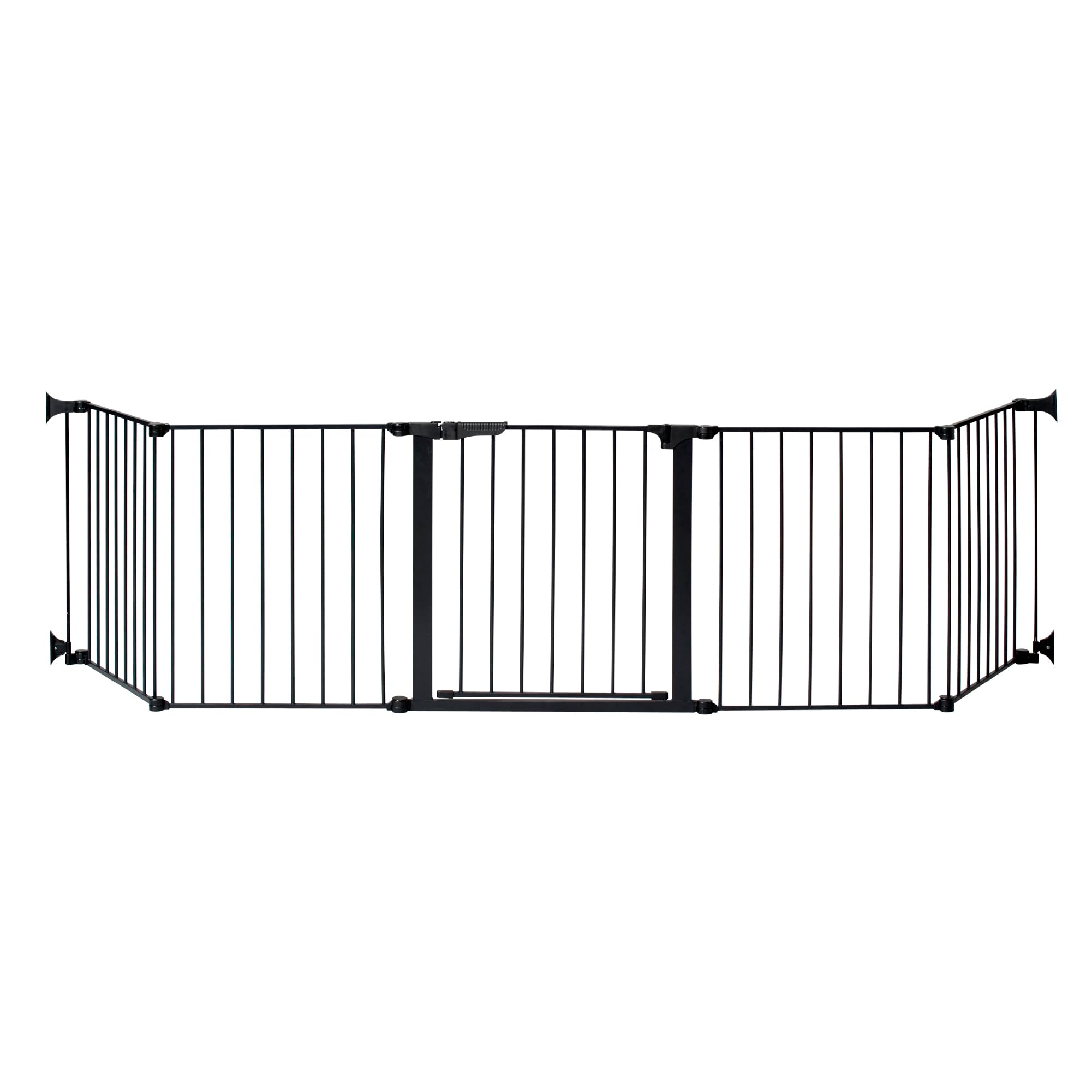 KidCo - Custom Fit Auto Closing HearthGate Baby or Fireplace Gate Enclosure, Fireplace Fence, Fireplace Baby Gate (Black)