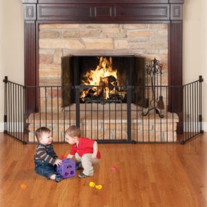 KidCo - Custom Fit Auto Closing HearthGate Baby or Fireplace Gate Enclosure, Fireplace Fence, Fireplace Baby Gate (Black)