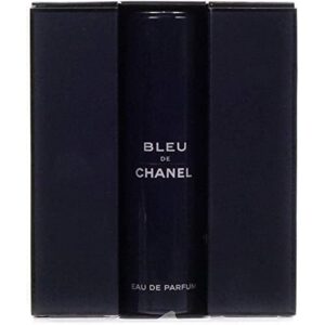 chanel bleu de eau de parfum travel spray for men 3 x 0.7 oz, 2.1 fl oz, 3 pc set (purse spray)