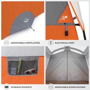 CORE 10 Person Tent | Large Multi Room Tent for Family | Included Tent Gear Loft Organizer| Portable Cabin Huge Tent with Carry Bag for Outdoor Car Camping