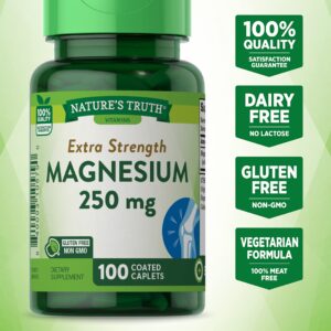 Magnesium Oxide | 250 mg | 100 Caplets | Vegetarian, Non-GMO & Gluten Free Supplement | by Nature's Truth