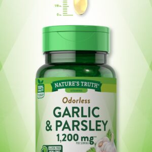 Nature's Truth Odorless Garlic and Parsley | 1200mg | 100 Softgel Capsules | Non-GMO & Gluten Free Extract Supplement