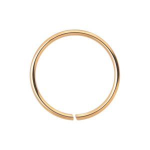 piercingpoint 14 karat solid rose gold 22 gauge (0.6mm) - 1/4 inch (6mm) length seamless continuous nose hoop ring