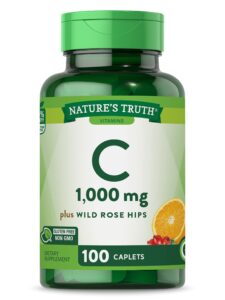 vitamin c with rose hips 1000 mg | 110 caplets vegetarian, non-gmo, gluten free | by nature's truth