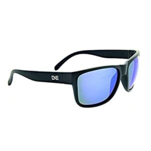 optic nerve kingfish sunglasses, polarized active for men/women/kids, matte black frame, brown/blue lens