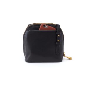 HOBO Nash Compact Crossbody Leather Bag for Women, Black