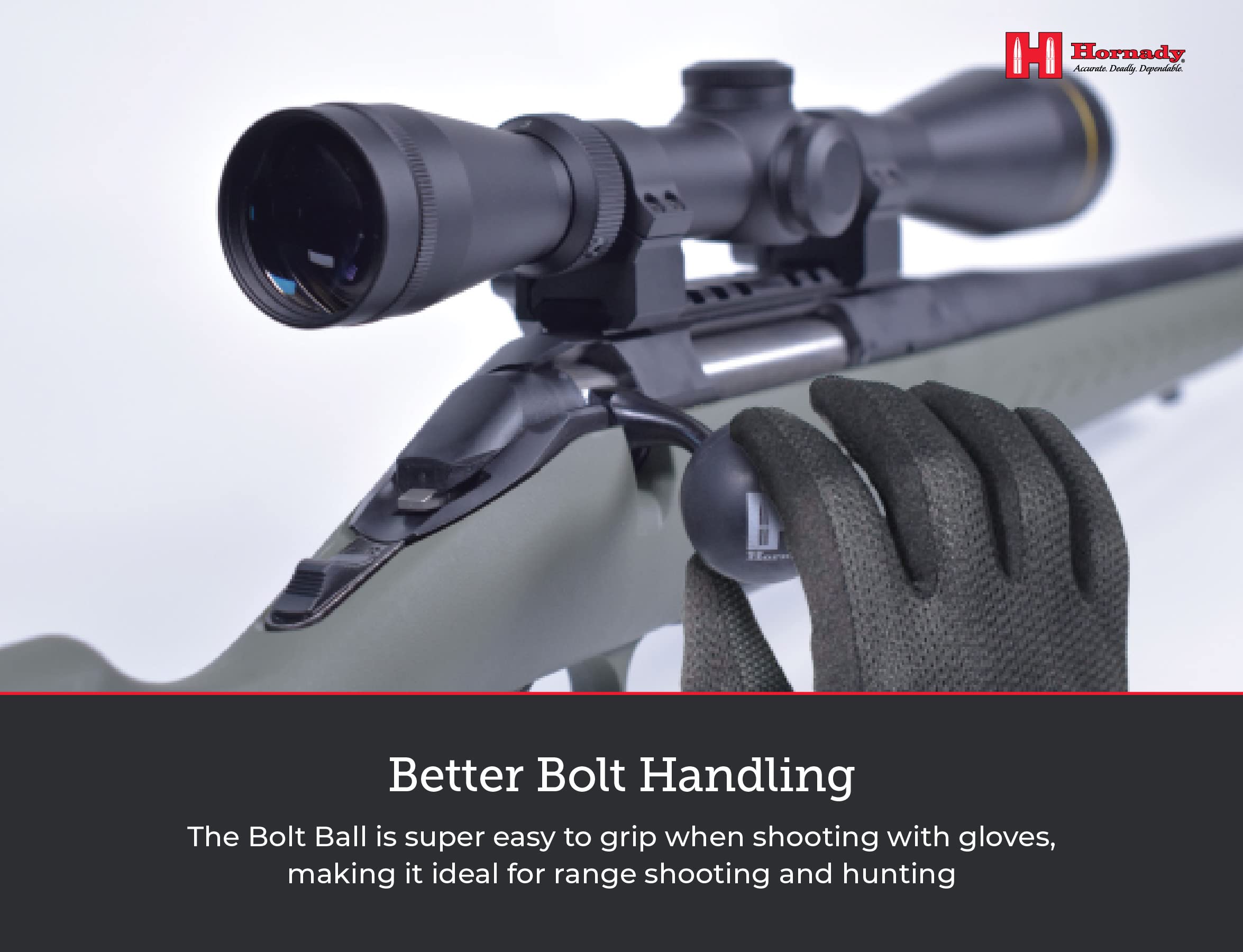 Hornady Lock-N-Load Bolt Ball – A Firearm Accessory for Faster Reloads – Easy Grip When Shooting with Gloves, Ideal for Hunting – Item No. 99123